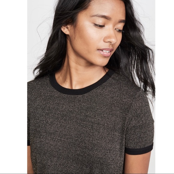 NEW RTA GOLD METALLIC SHORT SLEEVE TOP - Picture 3 of 9